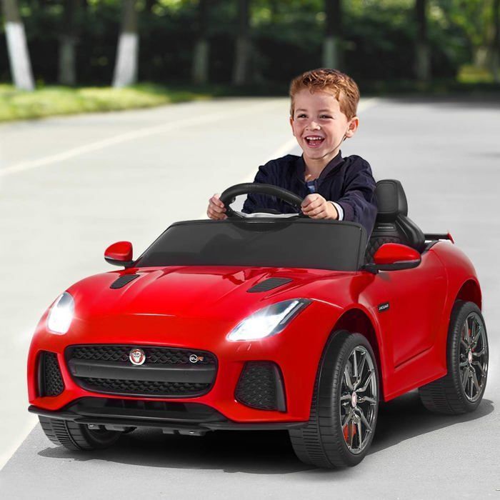 Coche eléctrico infantil Jaguar de 12 V/4,5 V para niños de 3 a 8 años, control remoto 2.4G, velocidad de 3 a 5 km/h, 2 motores, MP3, USB, TF, color rojo Story.