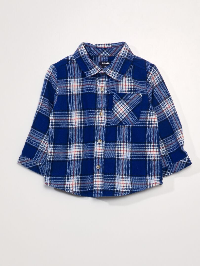 Camisa de franela a cuadros - AZUL