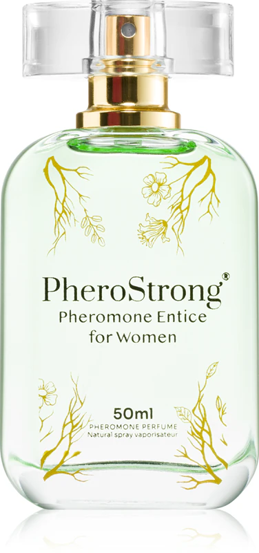 PheroStrong Feromone Entice, een parfum met feromonen voor vrouwen.