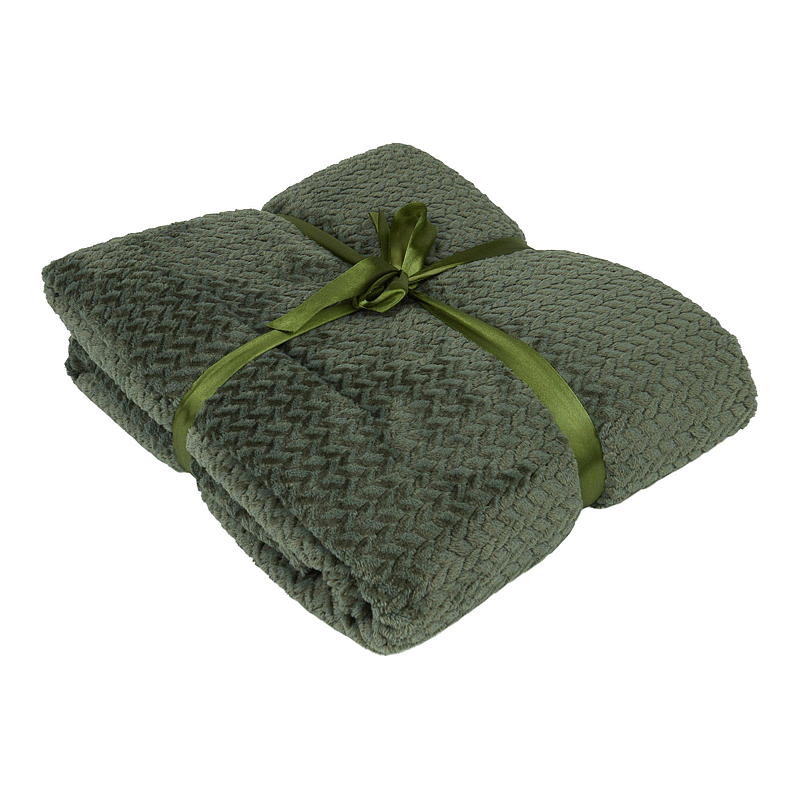 Tapis d'intérieur 150x200 cm en flanelle molletonnée verte chinée