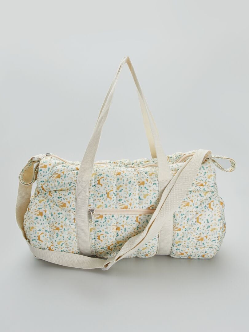 Bolsa para fraldas + acessório para carrinho de bebê - BRANCA