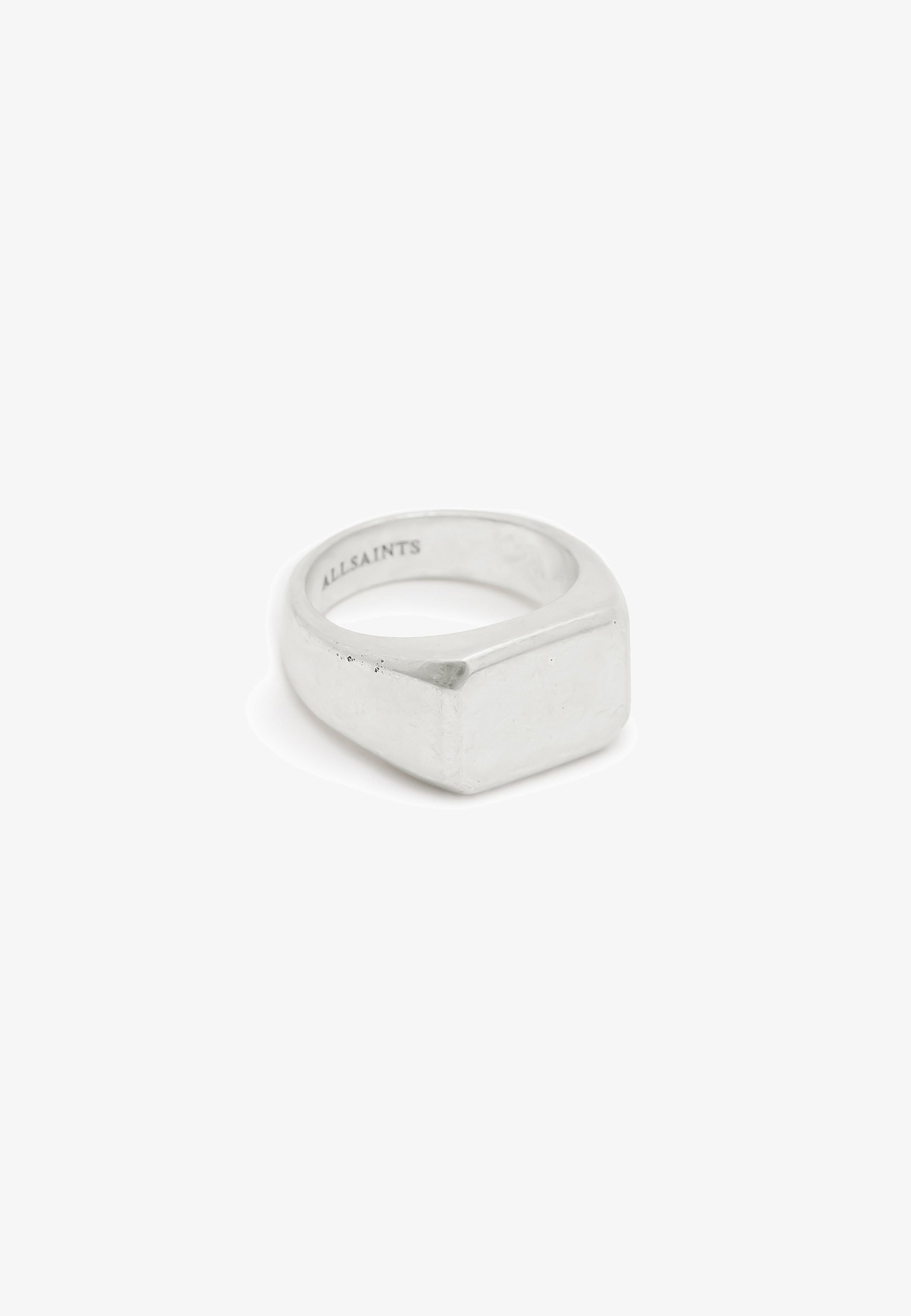 AllSaints CHUNKY HEXAGON SIGNET - Ring - zilverkleurig