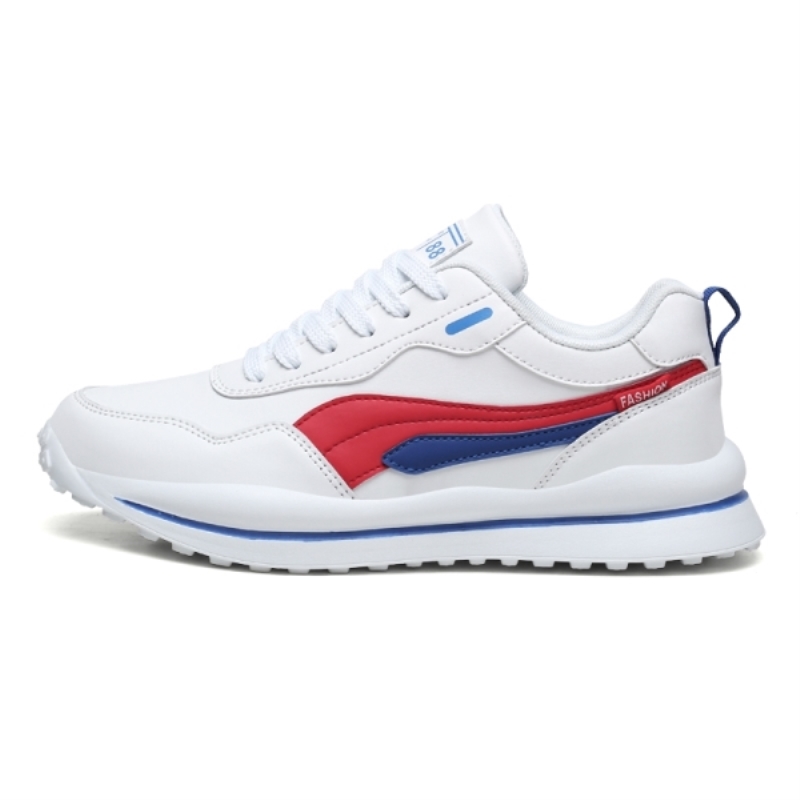 Zapatillas deportivas de cuero para hombre, cómodas, fáciles de limpiar, para correr y uso casual al aire libre.