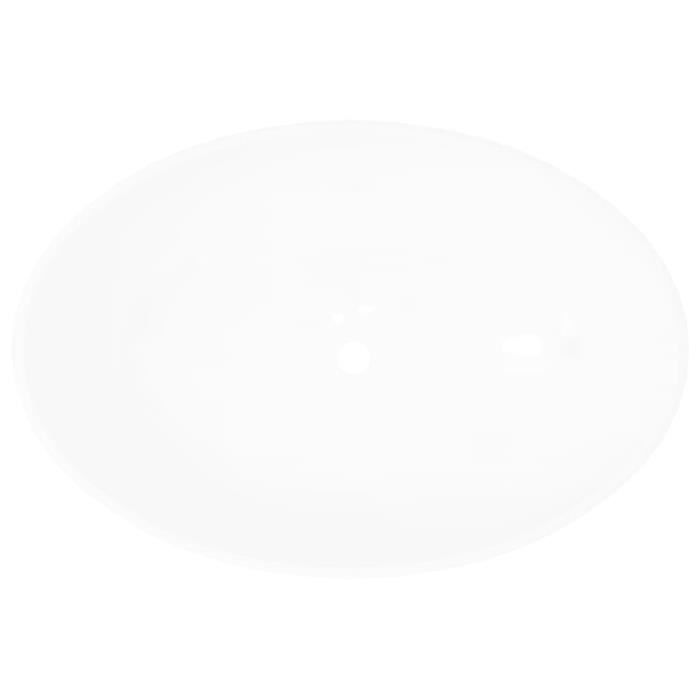 Oval ceramic washbasin 240&{HOME} - Beautiful finish - Countertop basin - White