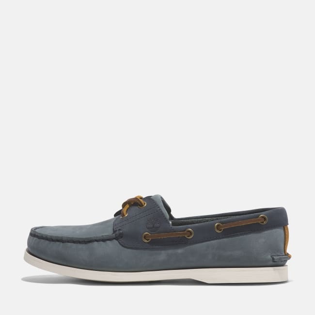 Scarpa da Barca in Pelle Classic da Uomo in Blu                medio