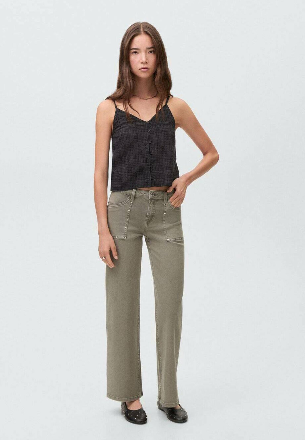 Mango Kids TEEN - Uitlopende jeans - lichtgroen