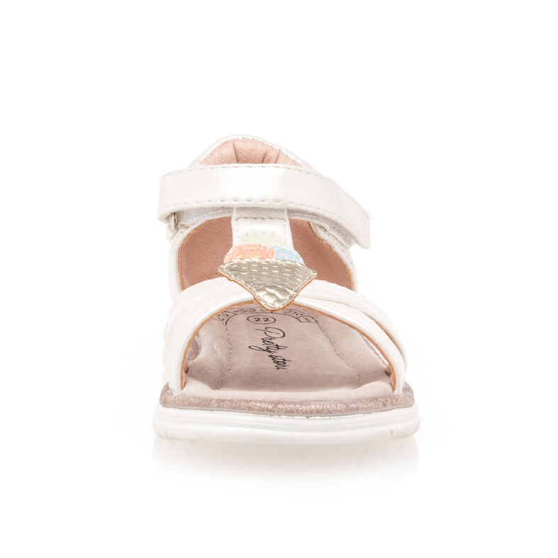 Vita sandaler/skor med öppen tå för babyflicka