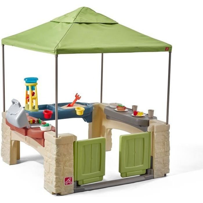 Maison enfant avec cuisine et accessoires - STEP2 - All Around Speelpatio - Plastique roto-moulé - Mixte