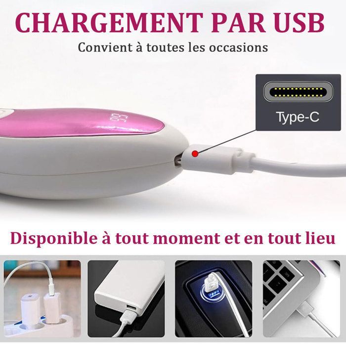 Rasoir Electrique Femme - 4 en 1 Indolore Corps Tondeuse Pour Bikini, Visage, Sourcils, Nez, Aisselles - USB Rechargeable