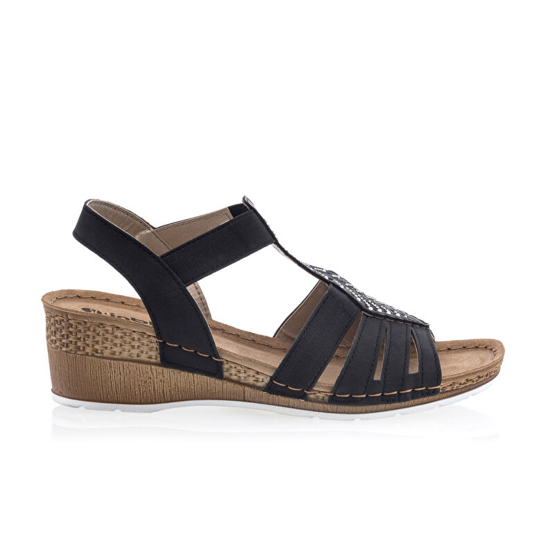 Zwarte sandalen/open teenschoenen voor dames