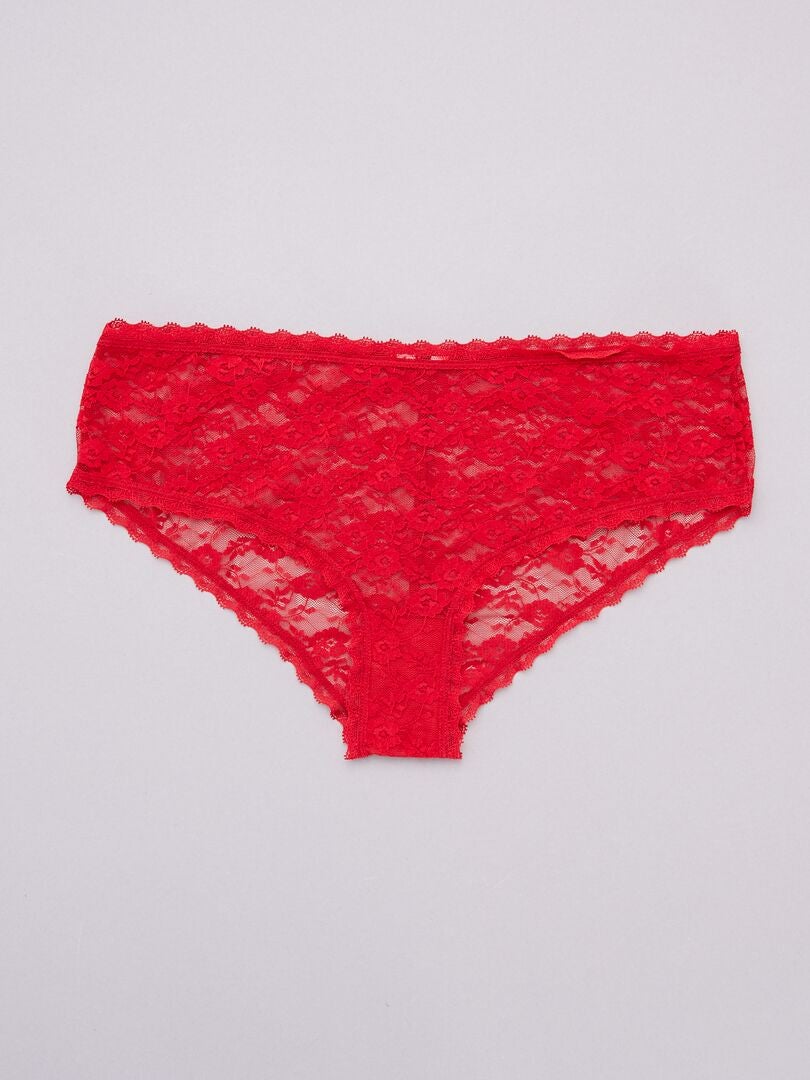 Set van 3 kanten slipjes - ROOD