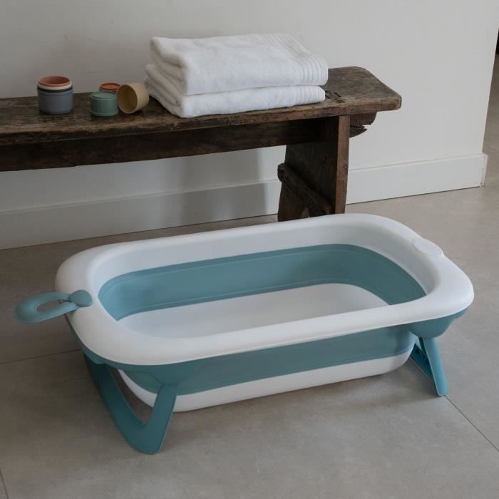 Vaschetta da bagno pieghevole - THERMOBABY - BALNÉA - Compatta - Tappo di scarico - Fino a 18 mesi - Blu