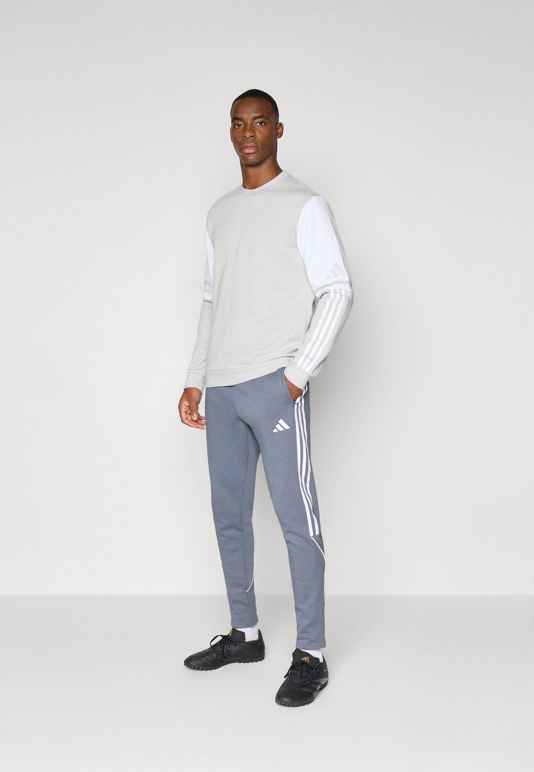 adidas Performance SQUADRA25 CREW - Sweat-shirt - Gris clair/blanc