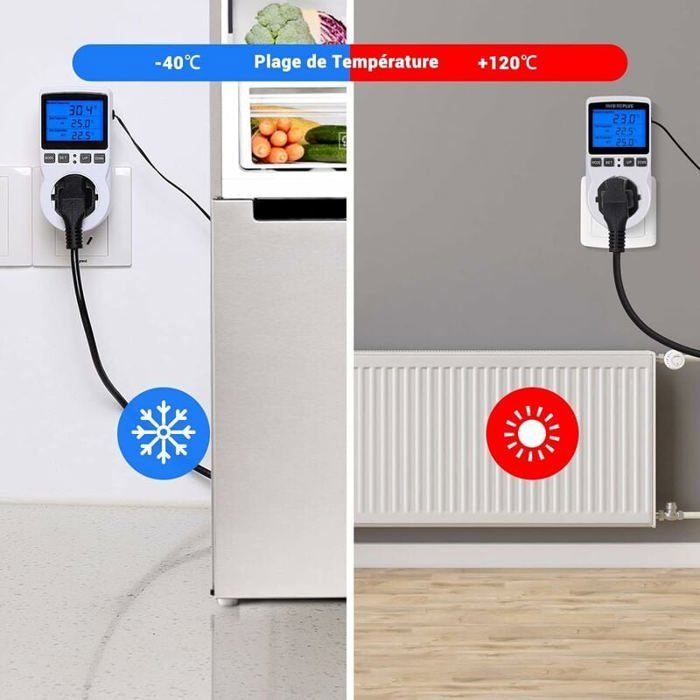 Thermostat numérique pour terrarium - Sonde intégrée - Écran LCD rétroéclairé - Contrôle de température précis