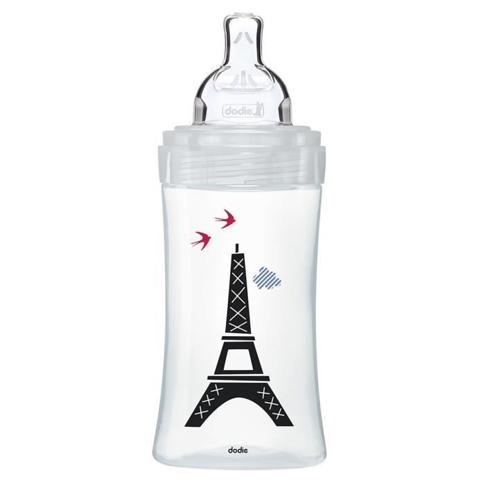 Dodie Sensation+ Anti-Kolik Glas-Babyflasche ab 0 Monaten, Paris, 270 ml