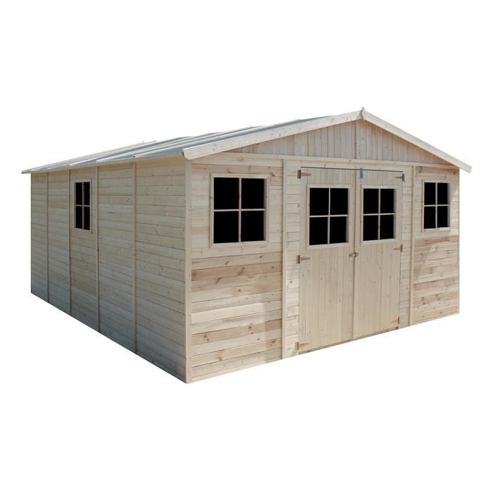 Abri de jardin en bois - TIMBELA - 516x424 cm - Construction de Panneaux - Ep. 17 mm