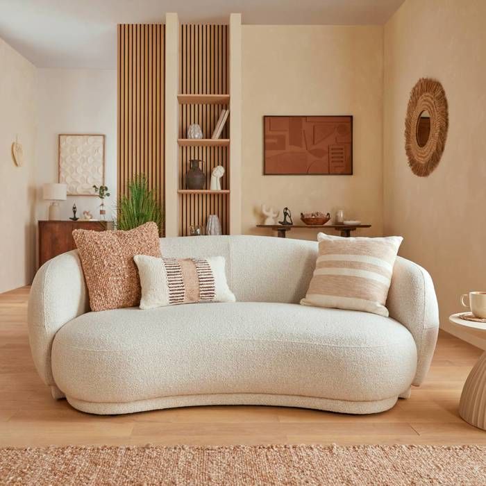 Divano fisso a 2 posti Nesky, 192x99 cm, bianco - Atmosphera Interior Designer