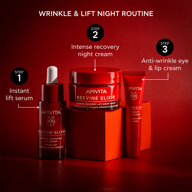 Apivita Beevine Elixir Eye & Lip Cream intenzívne liftingový očný krém proti vráskam a tmavým kruhom pod očami