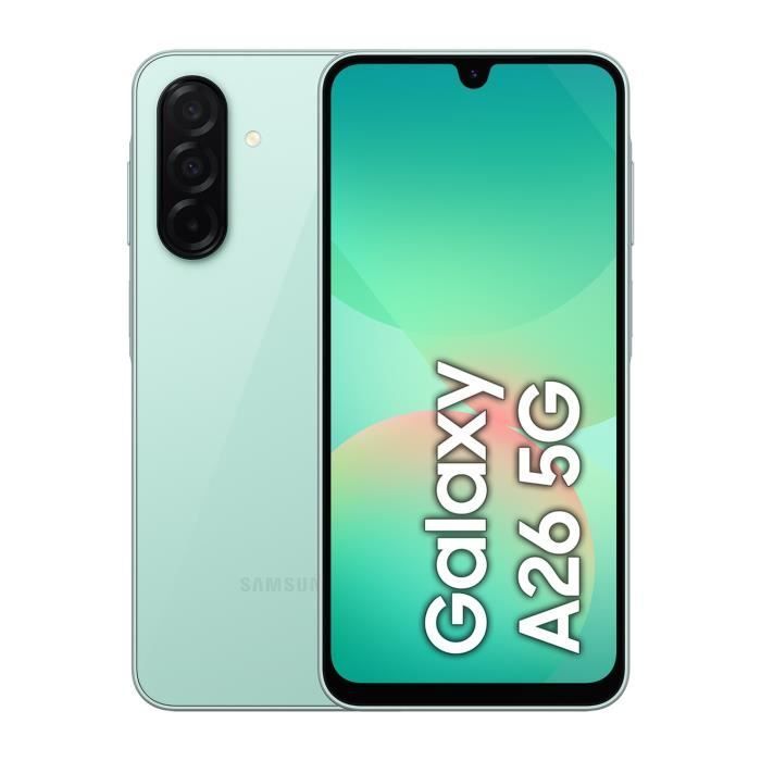 Smartphone SAMSUNG Galaxy A26 5G de 128 GB, color verde agua