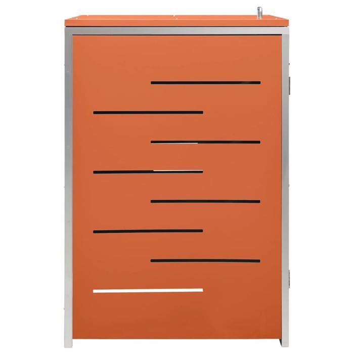 (Arancione) Copertura per contenitore dei rifiuti - Elegante copertura per pattumiera 69x77,5x112,5 cm Acciaio inossidabile 56139