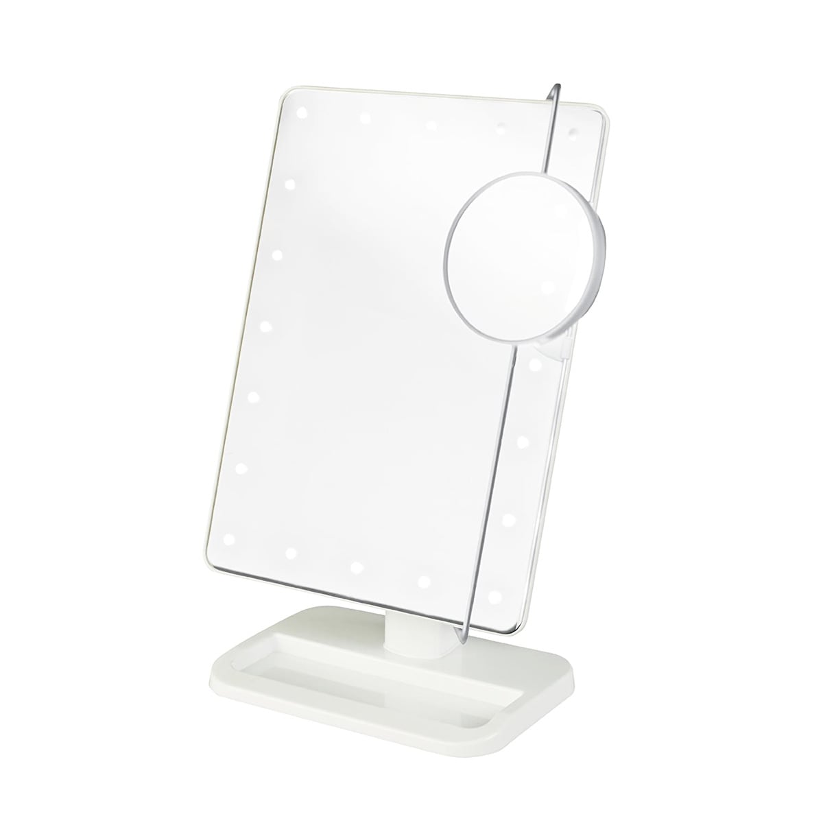 Oglindă cosmetică UNIQ Hollywood cu iluminare LED și mărire de 10x – Albă