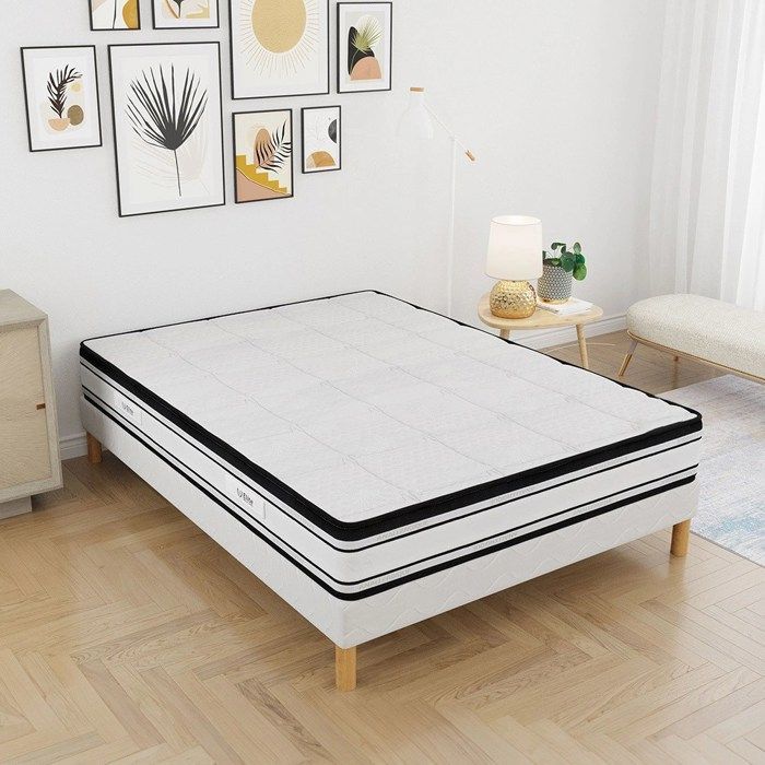 Base de cama + colchón ULTIMATE COMFORT 160x200 cm | Altura 22 cm | Ventilación optimizada | 4 patas | Firmeza y confort