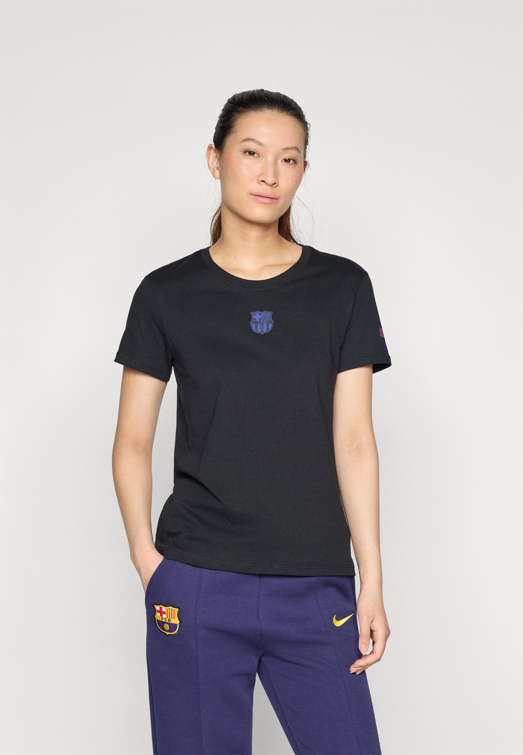 Nike Performance FC BARCELONA CREST T-SHIRT - Vereinskleidung - Schwarz