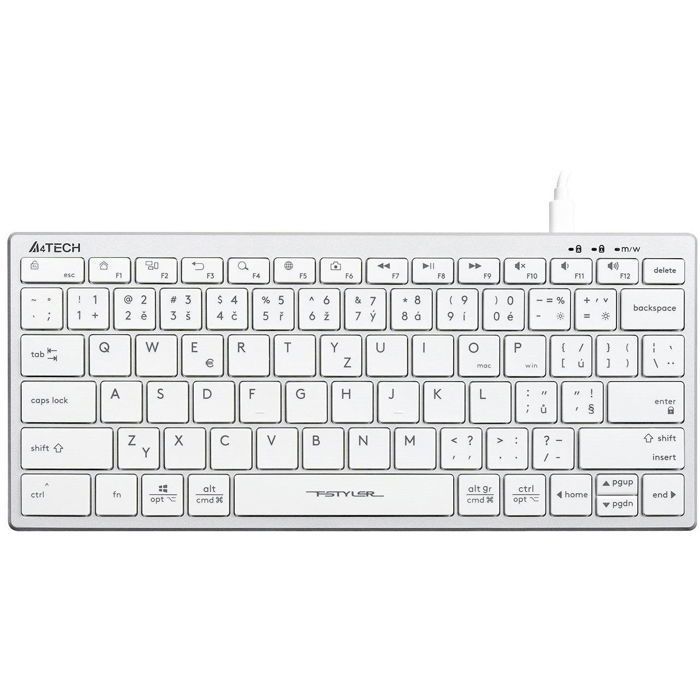 Teclado - A4TECH - FX51 - Com fio - Tcheco - Silencioso - Ergonômico