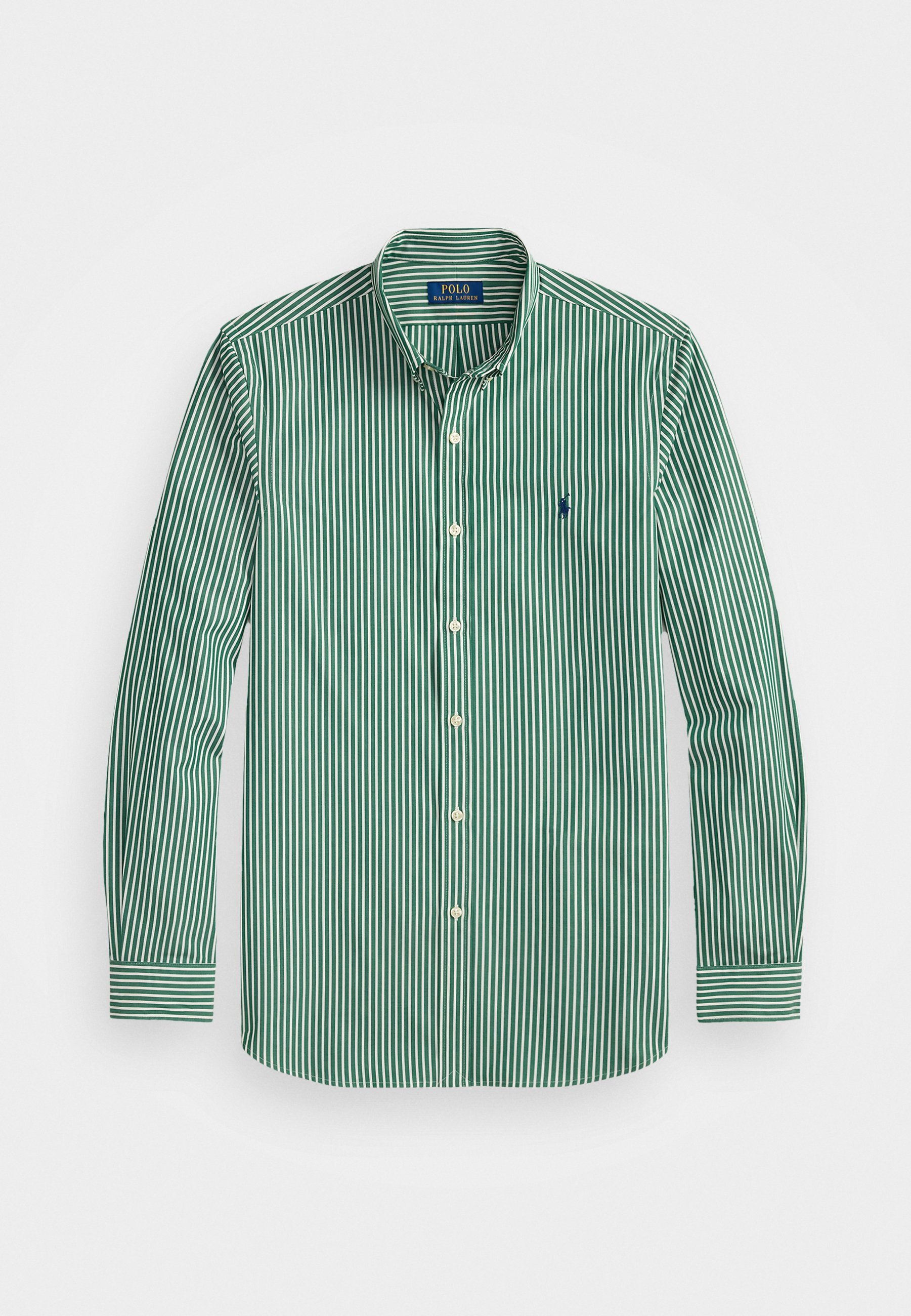 Camicia Polo Ralph Lauren slim fit a righe in popeline elasticizzato - Camicia - new forest/white