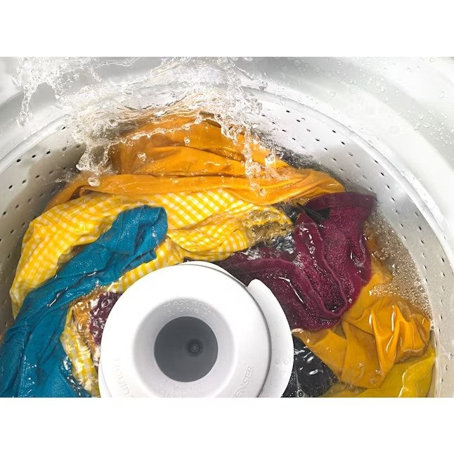 Whirlpool wasmachine met bovenlader en hoog rendement van 3,5 cu ft (wit)