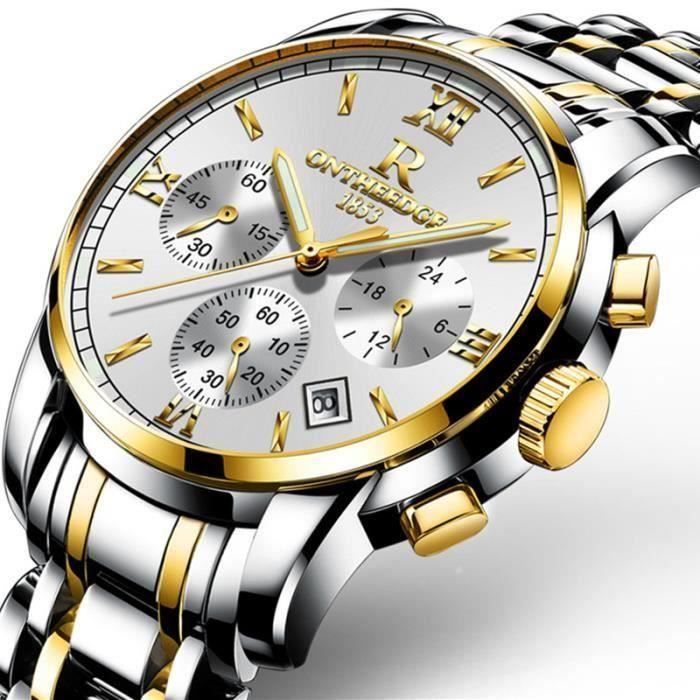 Orologio da uomo SHARPHY, marchio di moda 2019, bracciale - data - impermeabile - al quarzo - analogico - oro e argento