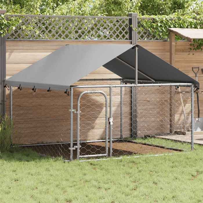 vidaXL Chenil extérieur avec toit 200x200x150 cm 171498