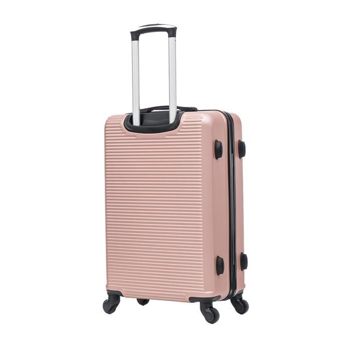 Valigia da cabina 55x35x25cm con beauty case | Valigia da weekend CELIMS | ABS | Lucchetto | 4 ruote a 360° | Oro rosa
