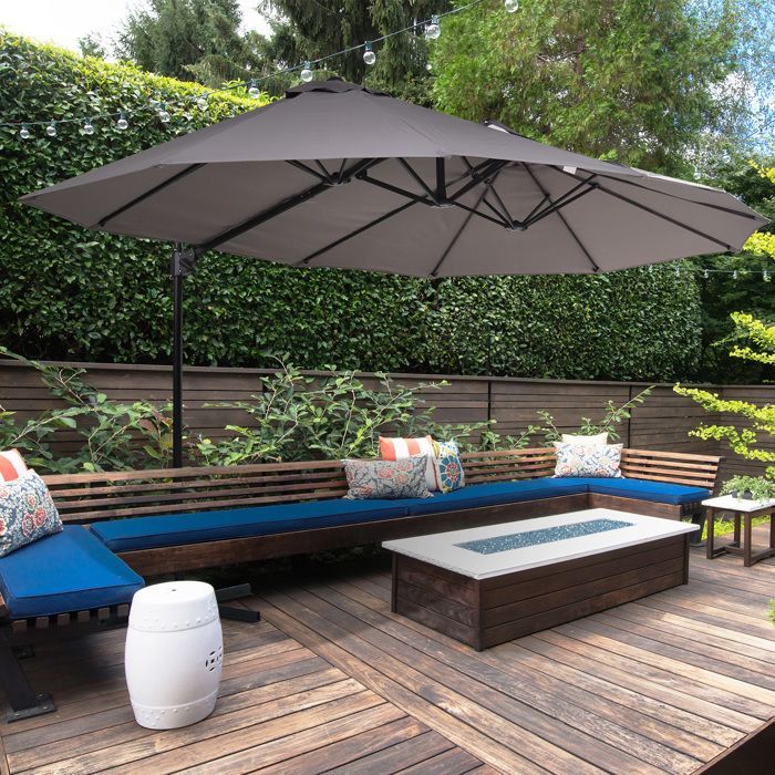 Outsunny - parasol - Métal - 445x270x260cm - Gris