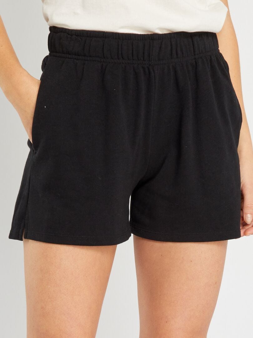 Eenvoudige korte sweatshirtbroek - Zwart