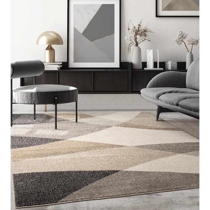 Alfombra para sala de estar - THE CARPET - PEARL - Moderna - Estampado de ondas - Beige 200x280