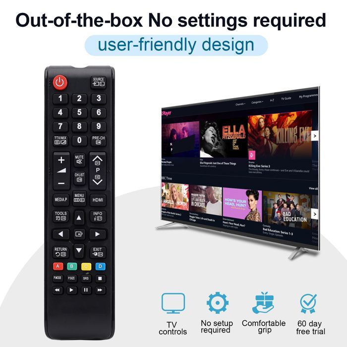 Telecomando universale - Samsung - TV, per - Samsung - Smart TV - LED LCD HDTV QLED SUHD UHD 4K 3D TV [YT249]