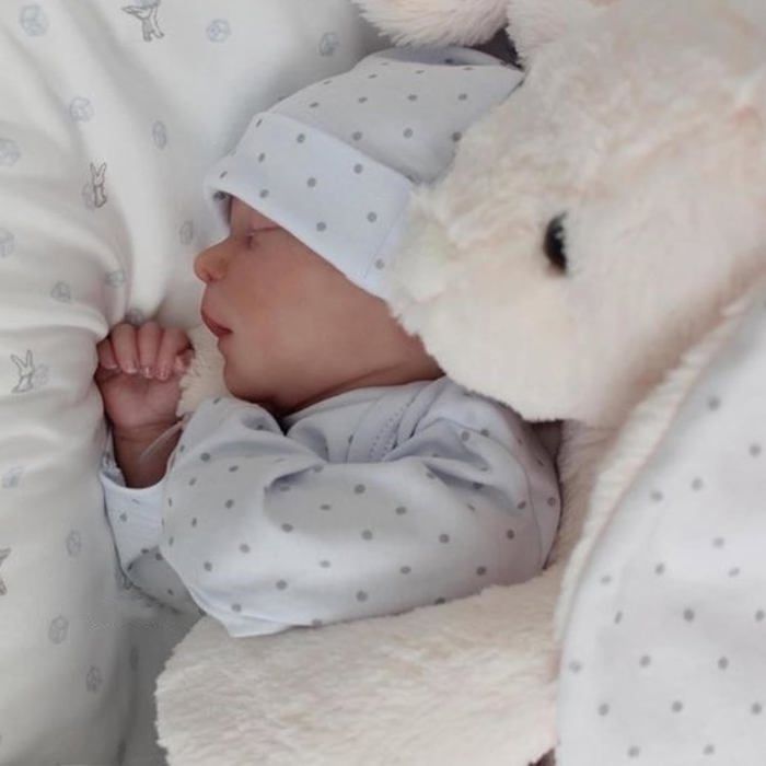 Bambola realistica in vinile - Neonato dall'aspetto realistico - Realizzata a mano - Regalo di Natale ideale per bambini - 43 cm - Maschio