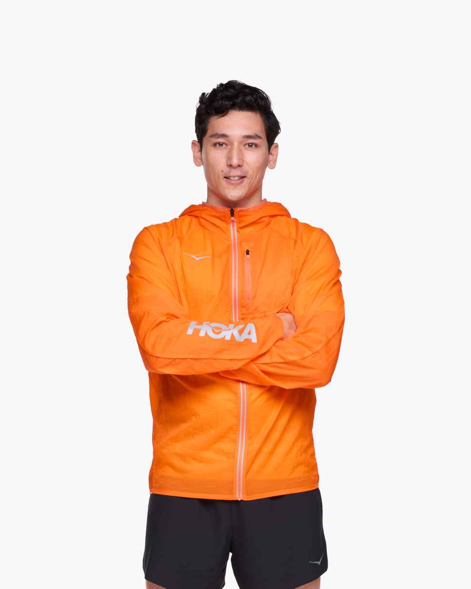 HOKA Skyflow Viz Jacket Elektrisch Mandarijn