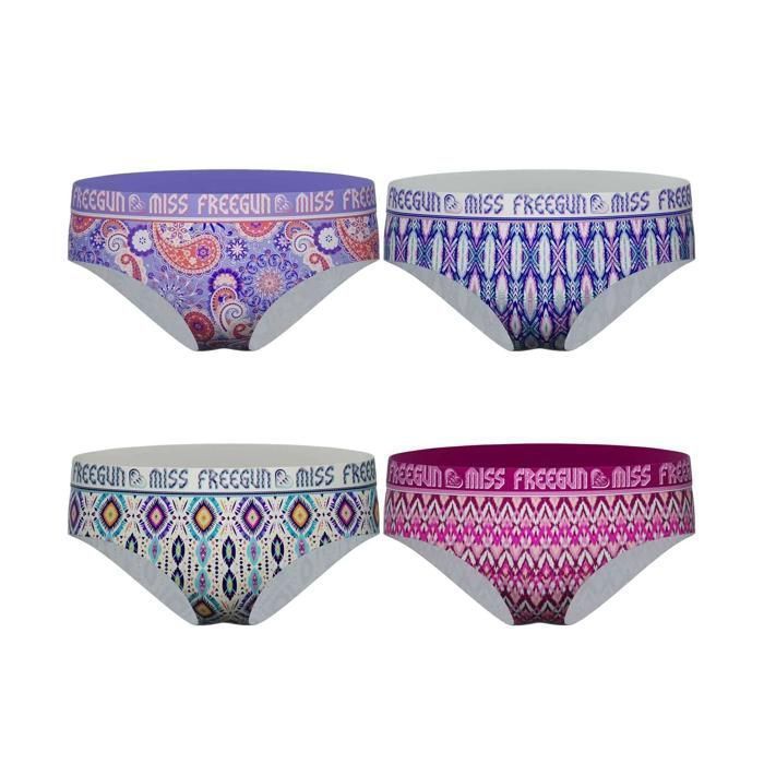 FREEGUN 4er-Pack Boxershorts - Mädchen-Mikrofaser-Slips mit besonderem Design