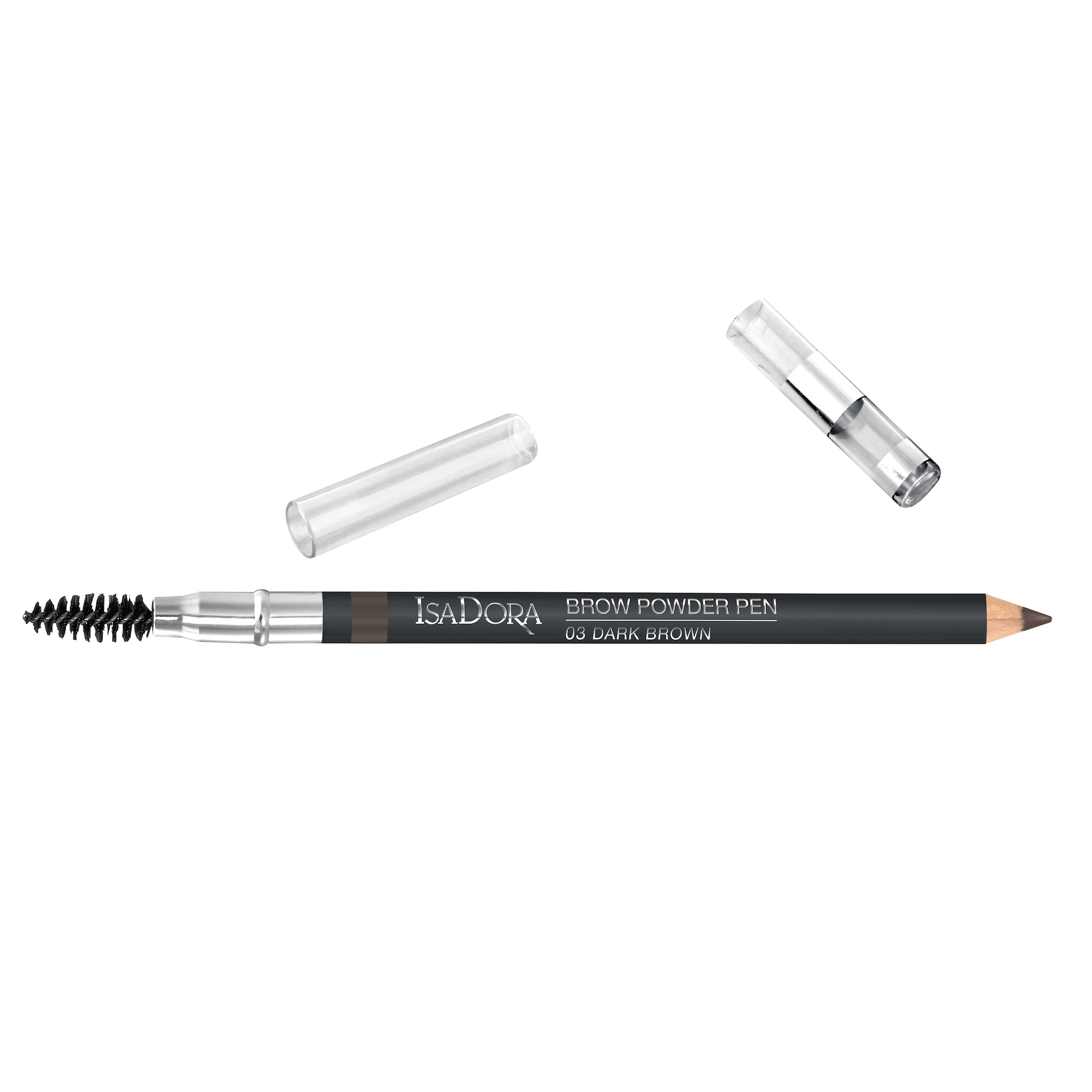 Szemöldökpúder toll, formázza, kontúrozza és kitölti 02 Sötétbarna - Isadora