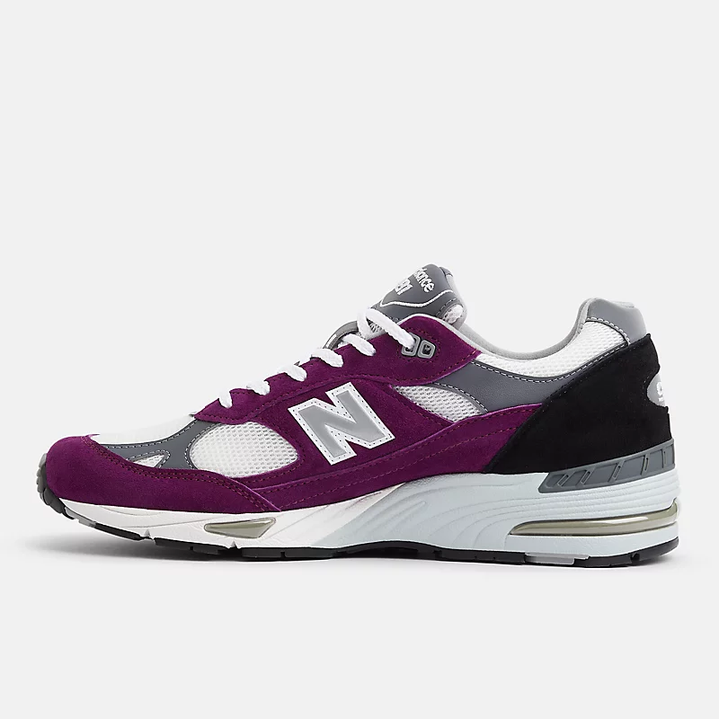 Męskie buty MADE in UK 991v1 Bright Renaissance - Sok winogronowy ze stopem i czarnym