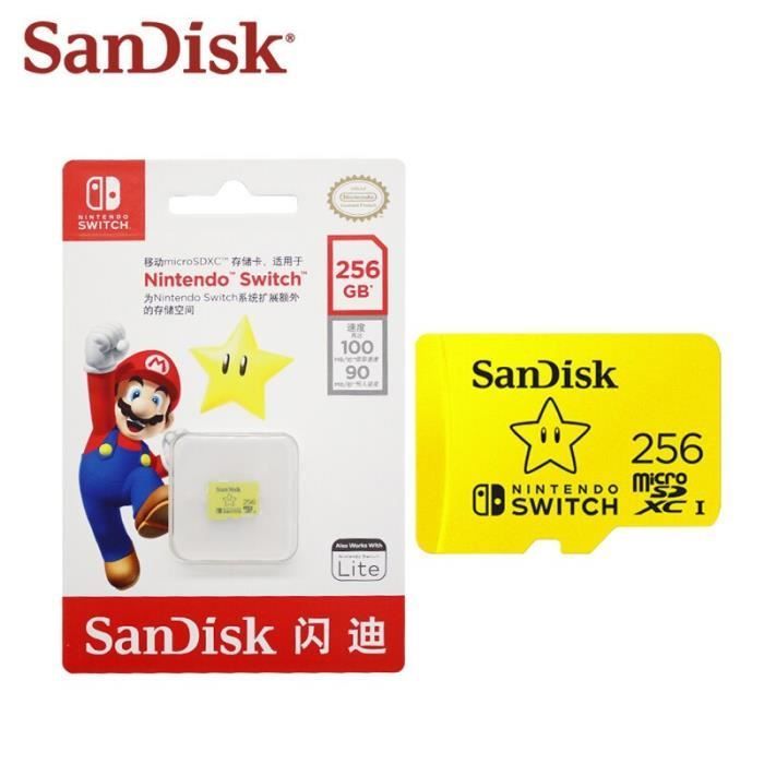 Tarjeta de memoria microSD de 256 GB - SanDisk - Nintendo Switch - Tema de Mario - 128 GB