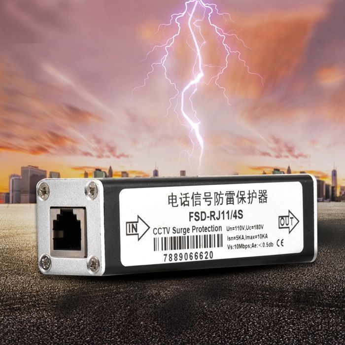 RJ11 overspanningsbeveiliging voor telefoon en verlichting, 110V bliksembeveiligingsapparaat