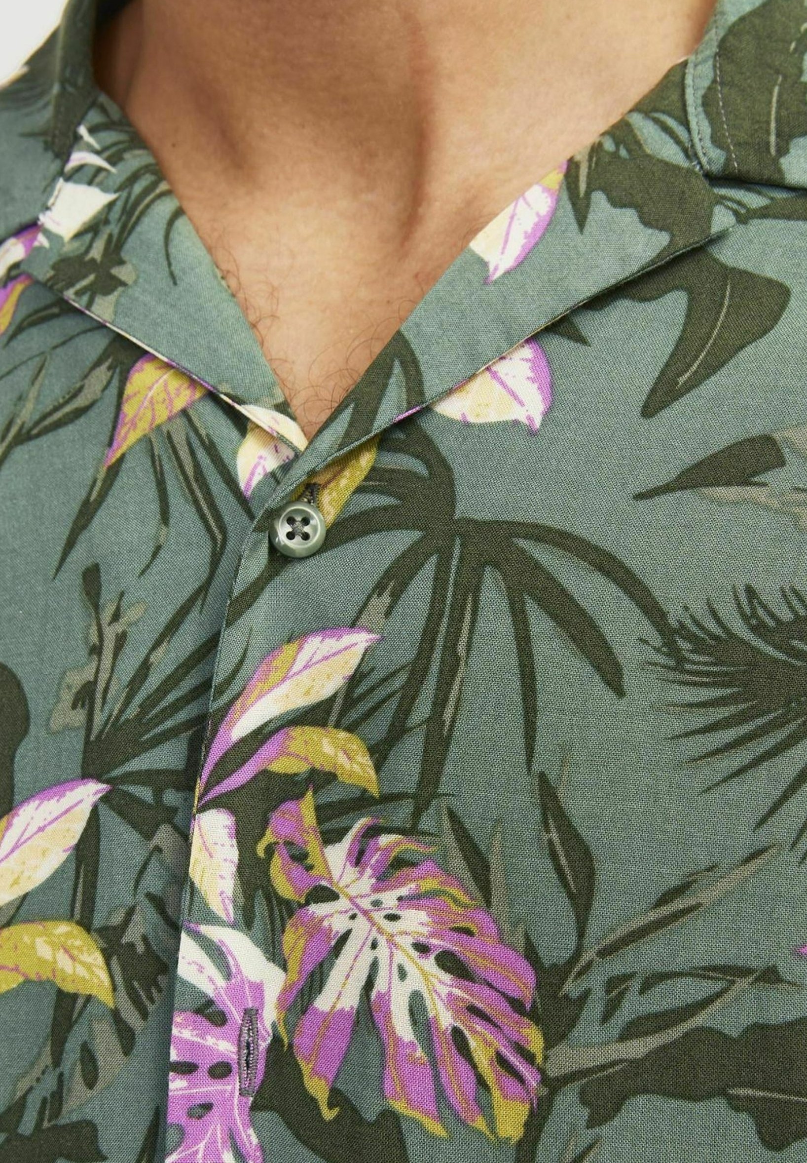 Košeľa Jack & Jones - melírovaná zelená