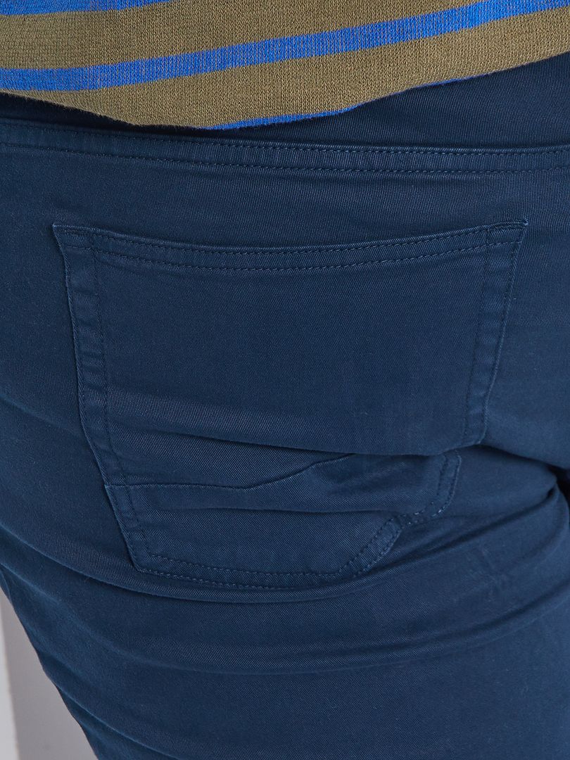 Calça ajustada com 5 bolsos, tamanho L34 - AZUL