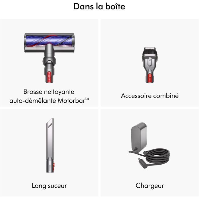 DYSON  V7 Advanced - Aspirateur Balai sans fil - Puissance 130 AW - Brosse Motorbar - Léger et Puissant