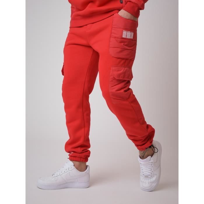 Men's PROJECT X PARIS Quilted Jogging Bottoms - Red