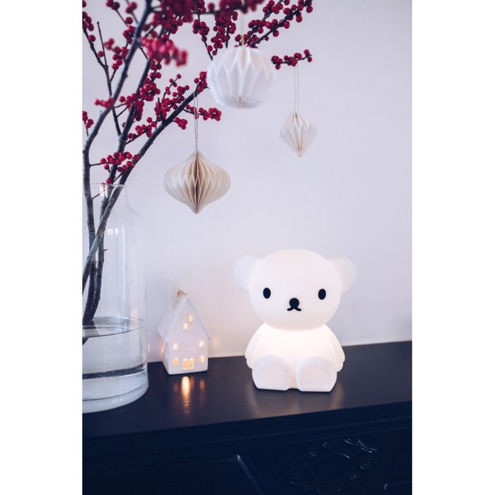 FIRST LIGHT BORIS - Luz nocturna LED recargable, Oso de peluche, 21 cm de alto, Blanco, Sr. María, 21 cm de alto / 20 cm de ancho / 14 cm de profundidad