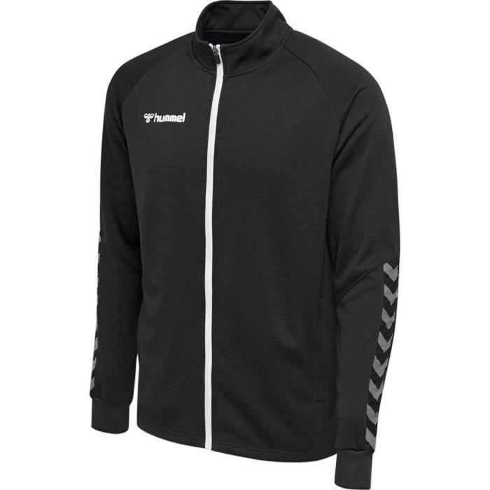 Jaqueta infantil - Hummel - Authentic Poly Zip - Preta/Branca - Menino - Criança